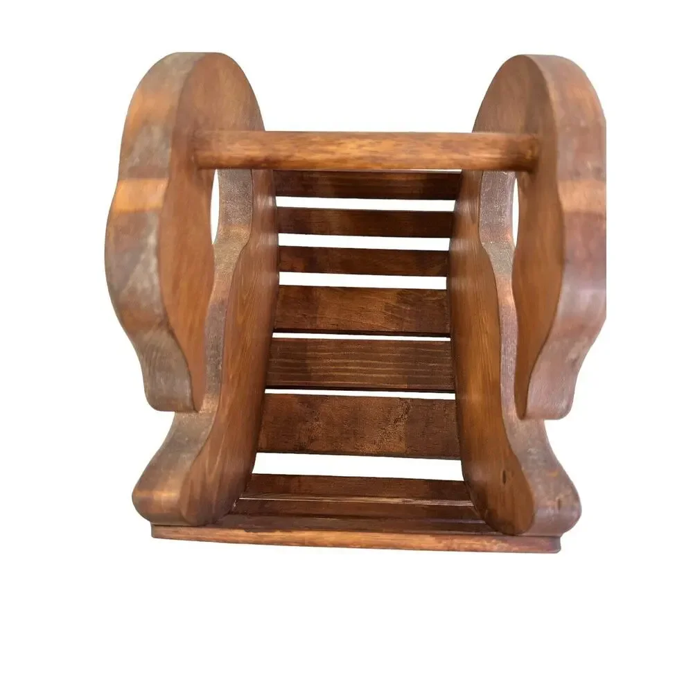 Handmade Wood Duck Slat Basket Cottage Core Grandma Core 9x7” signed